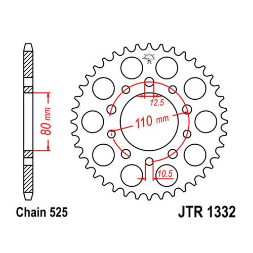 Hammasratas JTR1332, 45 hambaga