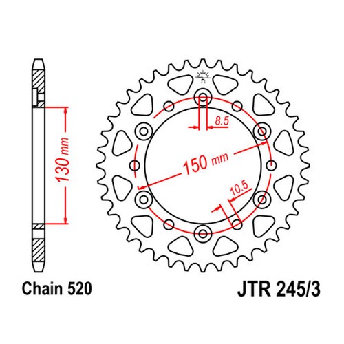 Hammasratas JTR245/3, 47 hambaga