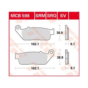 TRW piduriklotsid MCB598