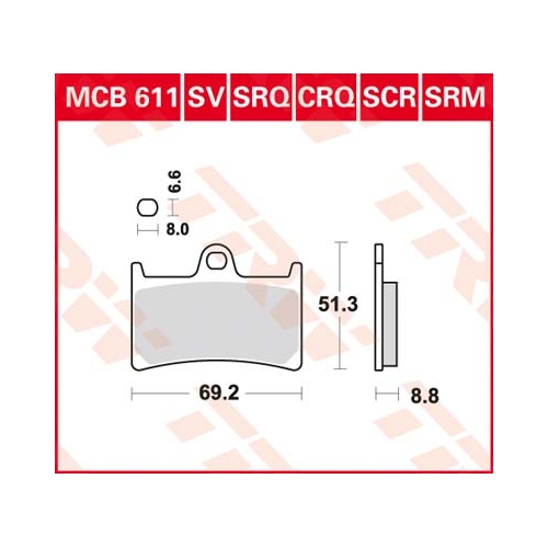 TRW piduriklotsid MCB611