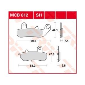 Piduriklotsid TRW MCB612