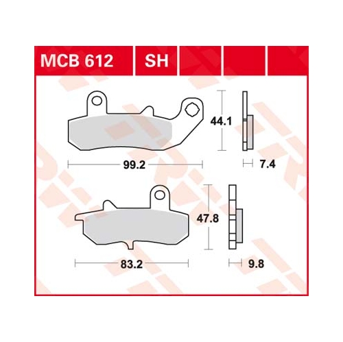 Piduriklotsid TRW MCB612
