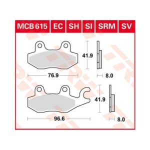 Piduriklotsid TRW MCB615