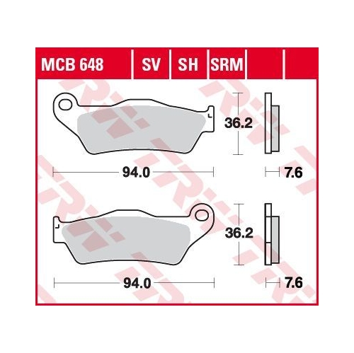 Piduriklotsid TRW MCB648EC