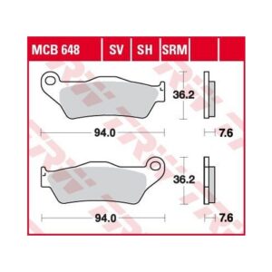 Piduriklotsid TRW MCB648SH
