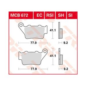 Piduriklotsid TRW MCB672