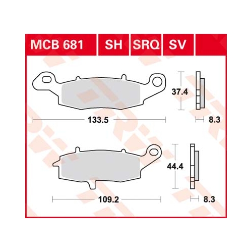 TRW piduriklotsid MCB681