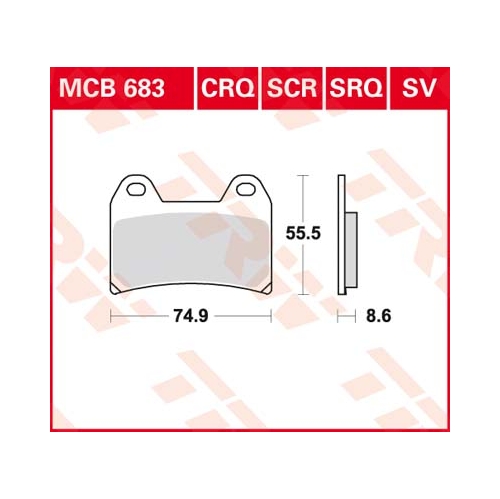 Piduriklotsid TRW MCB683
