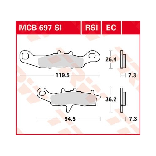 Piduriklotsid TRW MCB697SI
