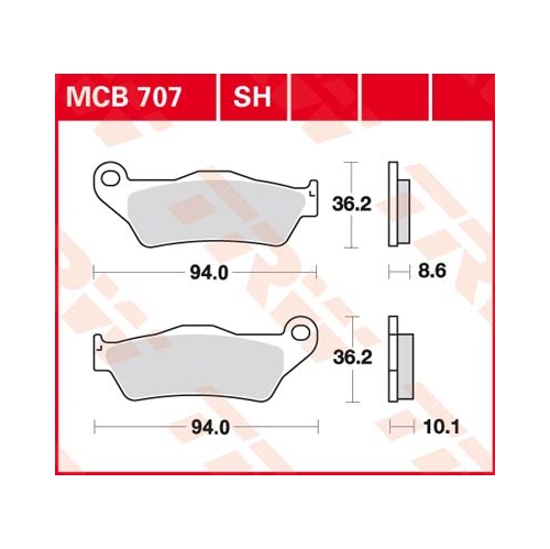 TRW piduriklotsid MCB707