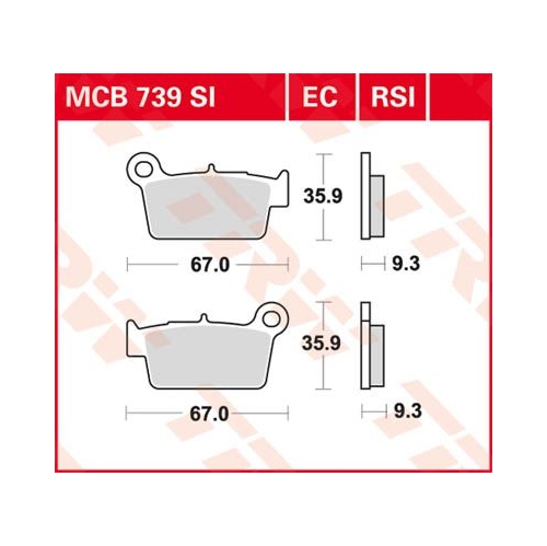 Piduriklotsid TRW MCB739EC