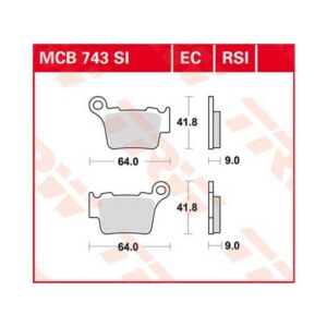 Piduriklotsid TRW MCB743SI