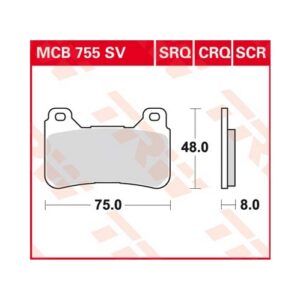 Piduriklotsid TRW MCB755SV