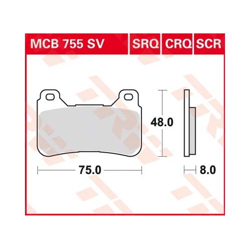 Piduriklotsid TRW MCB755SV