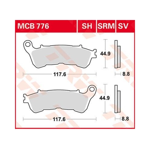 Piduriklotsid TRW MCB776