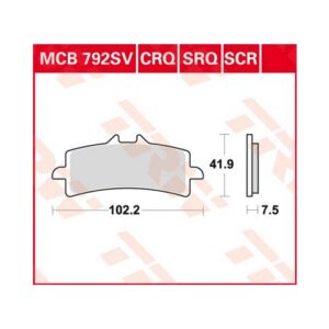 Piduriklotsid TRW MCB792SV
