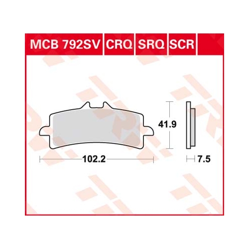Piduriklotsid TRW MCB792SV
