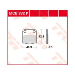 Piduriklotsid TRW MCB832P seisupidurile